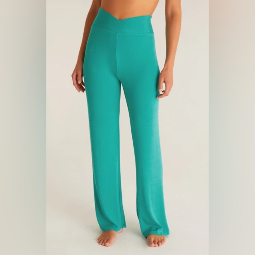 Teal High-Waisted Women's Pants